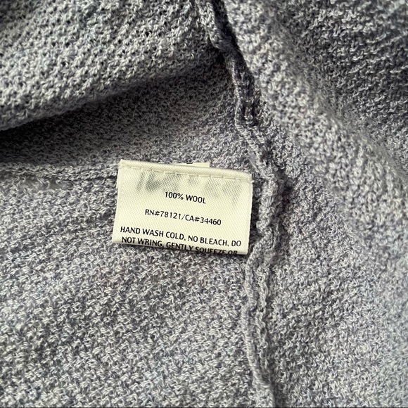 Eileen Fisher Dusty Blue Wool Open Front Cardigan Lightweight Sweater size S - Picture 5 of 5